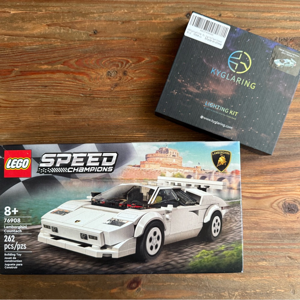NEW LEGO Speed Champions Lamborghini Countach 76908 + LED Lighting Kit Bundle